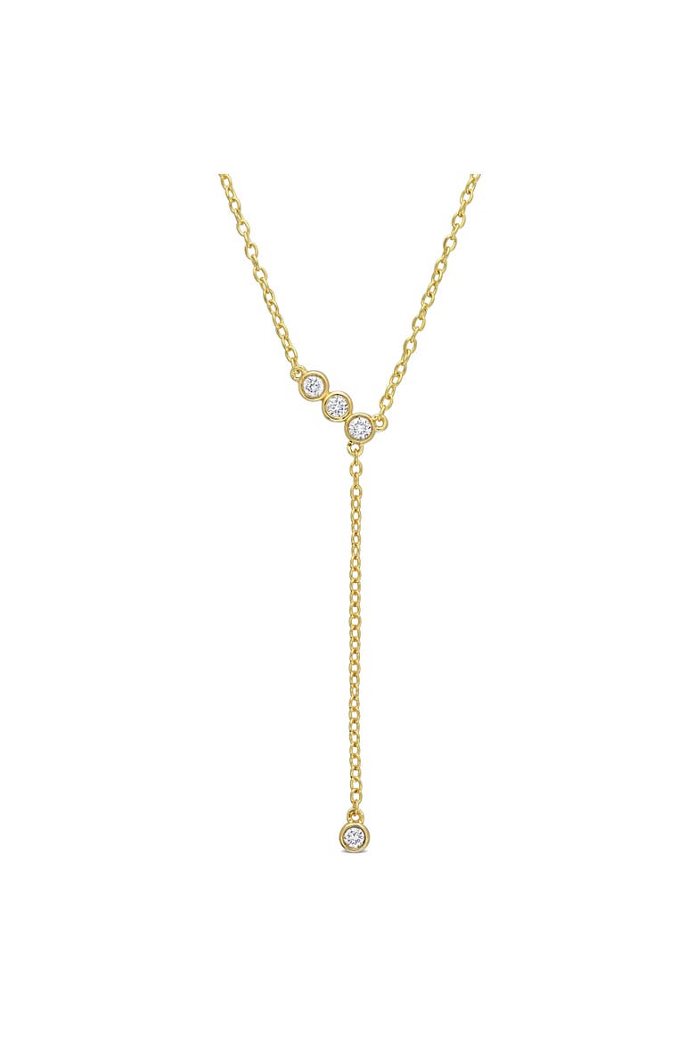 Lab-Grown Diamond Lariat Necklace 18k Gold Plated, Main, color, Yellow-Plated