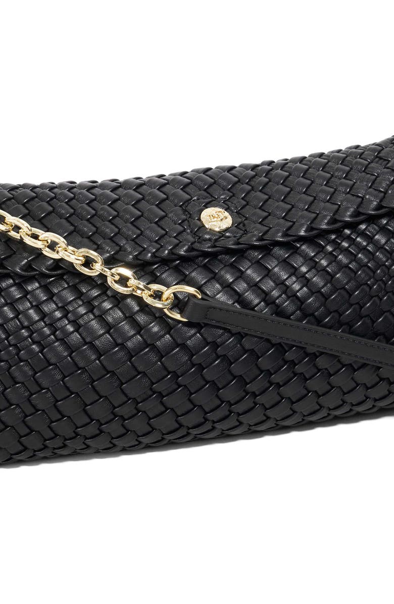 Dune London Encourage Us Woven Faux Leather Clutch, Alternate, color, Black