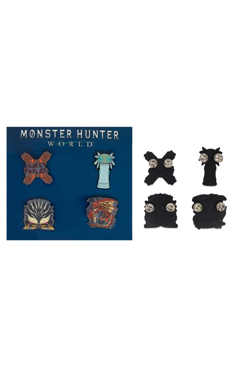 Toynk Monster Hunter World Collectible Enamel Pins | Set of 4 | Toynk Exclusive, Alternate, color, Blue