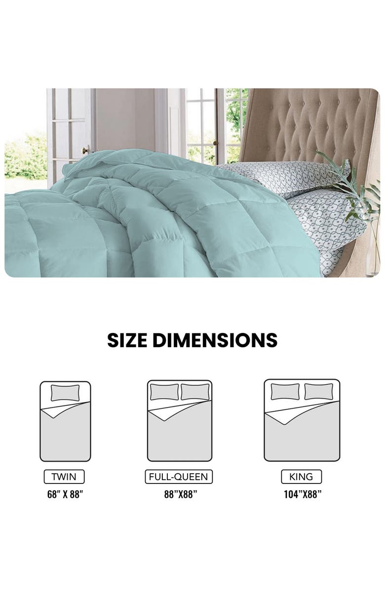 Luxury Home Solid Sky Blue Microfiber Comforter, Alternate, color, 