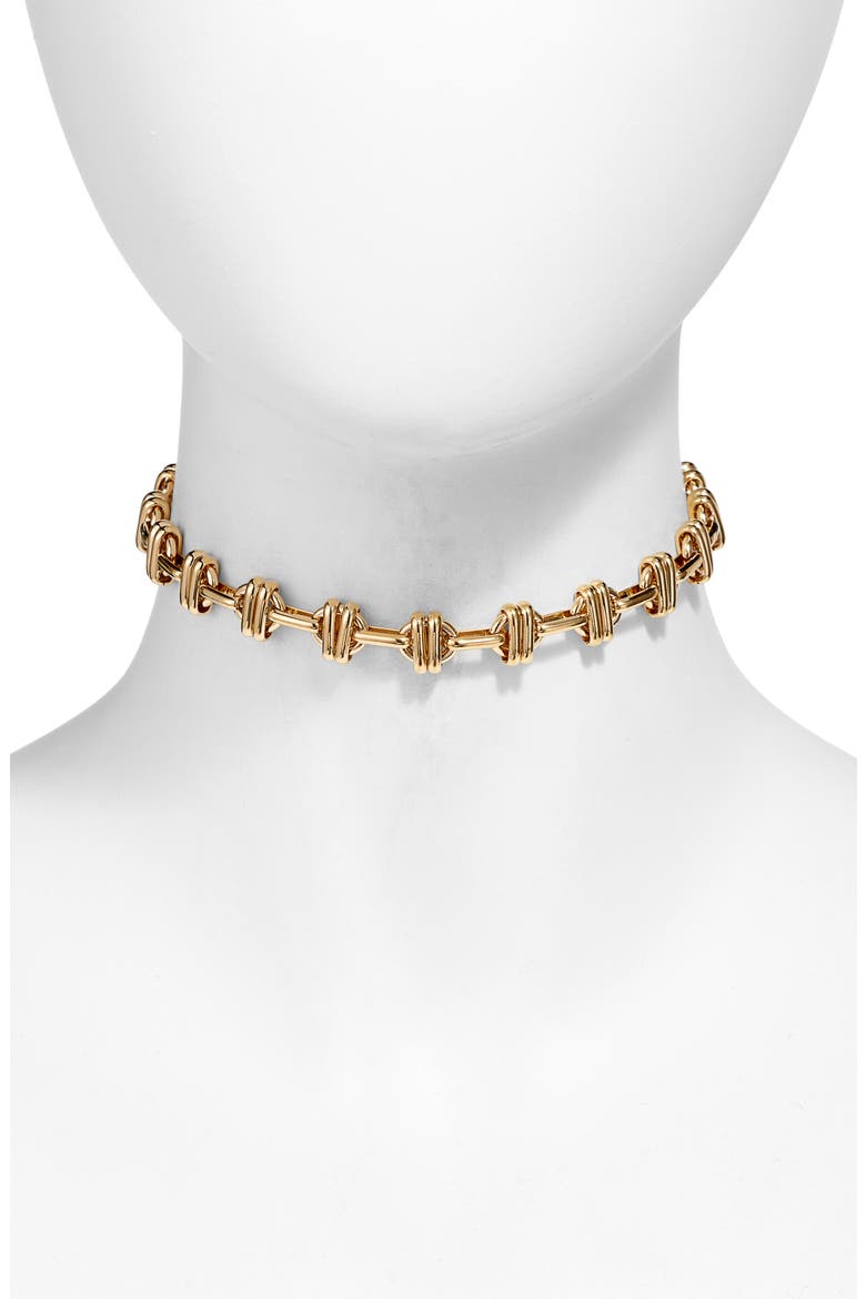 Serket Goddess Chain Choker Necklace, Main, color, GOLD