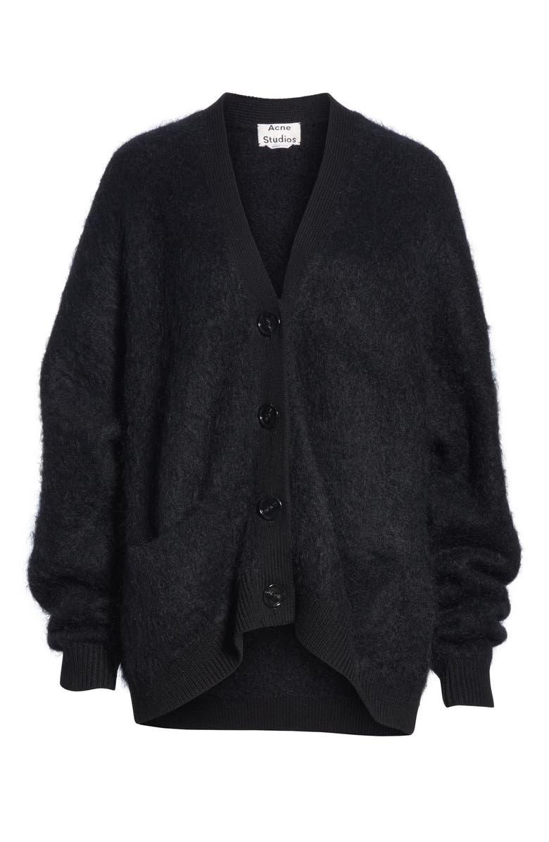 Acne Studios Oversize Wool & Mohair Blend Cardigan, Alternate, color,