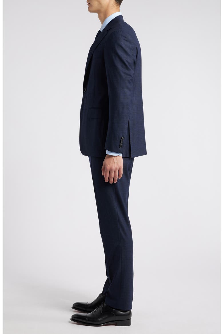 Kei Trim Fit Plaid Stretch Wool Suit, Alternate, color, NAVY