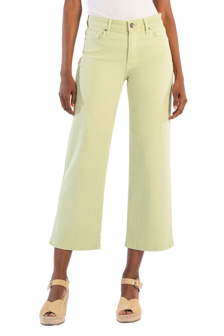High Waist Ankle Wide Leg Jeans, Main, color, MINT