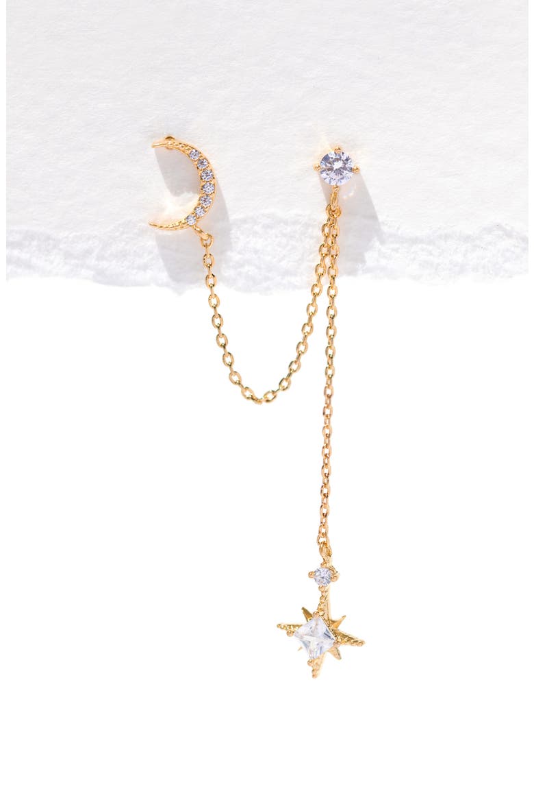 Stardust Double Drop Earring, Alternate, color, GOLD