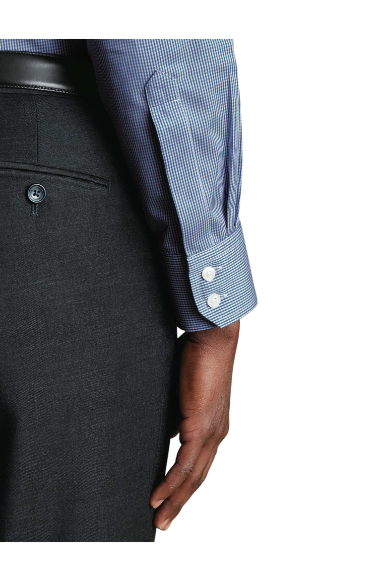 Non-Iron Puppytooth Cutaway Collar Shirt, Alternate, color, Royal Blue