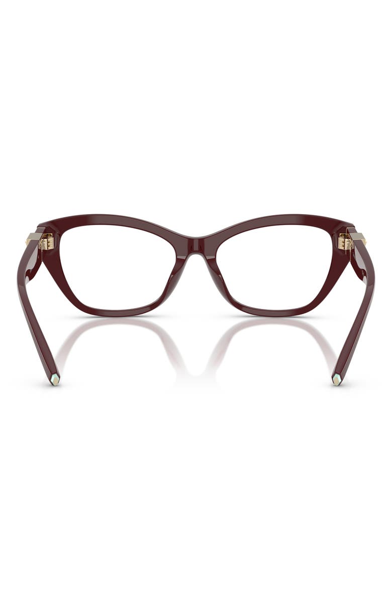 Tiffany & Co. 54mm Cat Eye Optical Glasses, Alternate, color, Burgundy/ Demo Lens