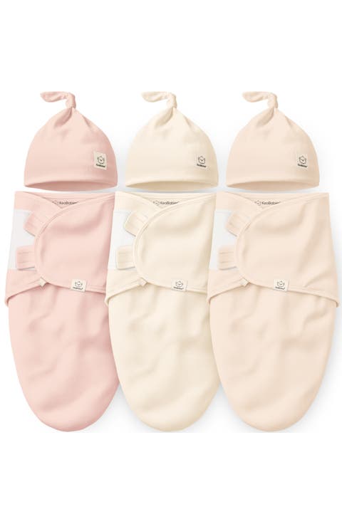 3-Pack Soothe Swaddle Wraps with Knot Hats