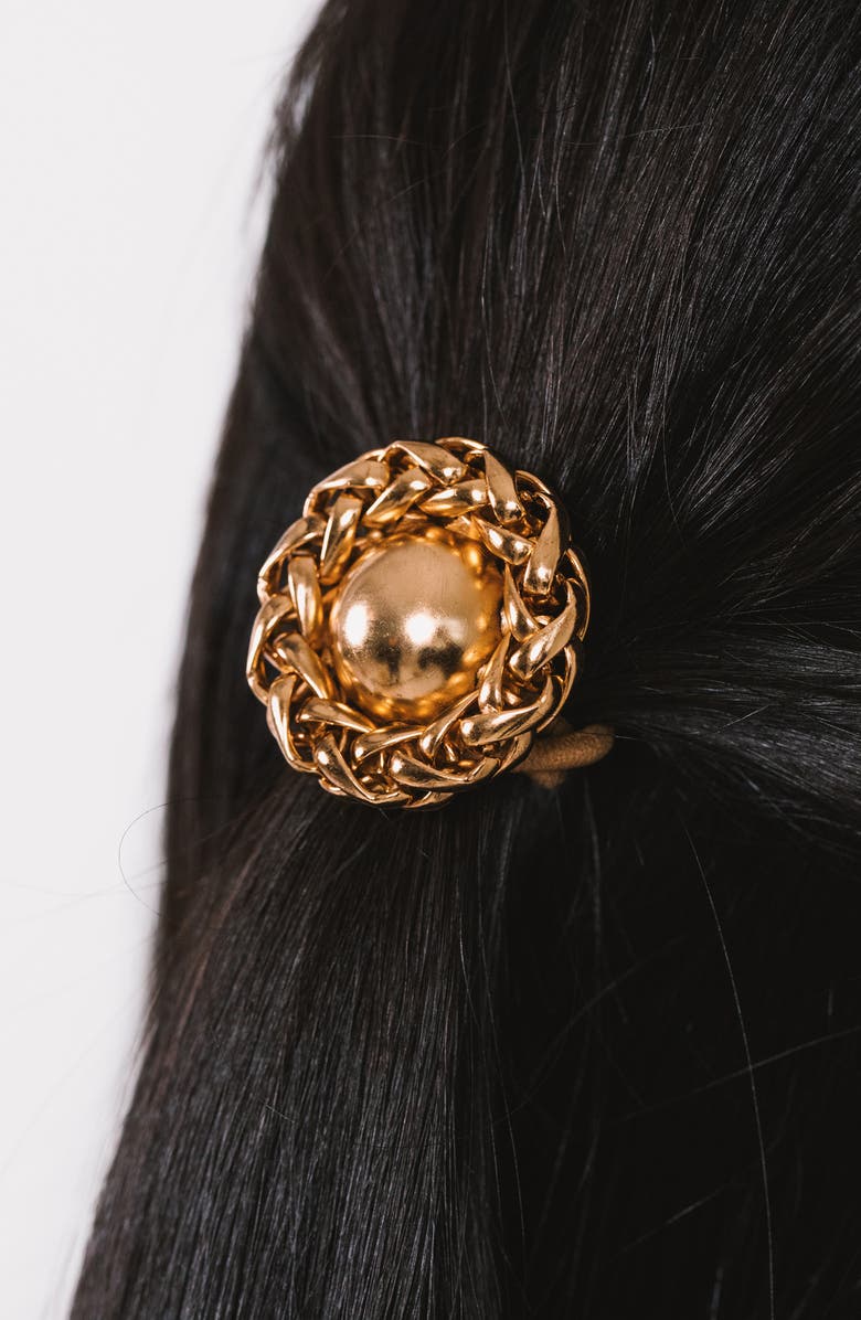 Jennifer Behr Brooke Ponytail Wrap, Alternate, color, Gold