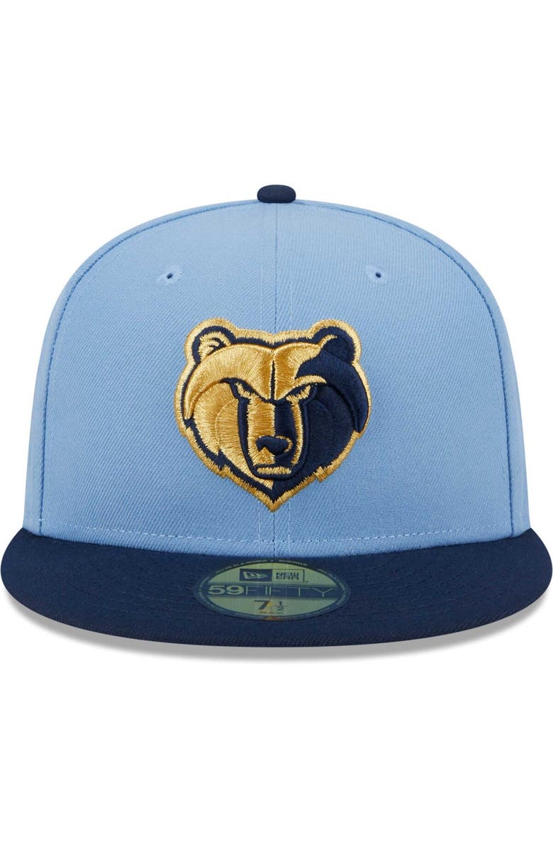 New Era Men's New Era Light Blue/Navy Memphis Grizzlies Gameday Gold Pop Stars 59FIFTY Fitted Hat, Alternate, color,