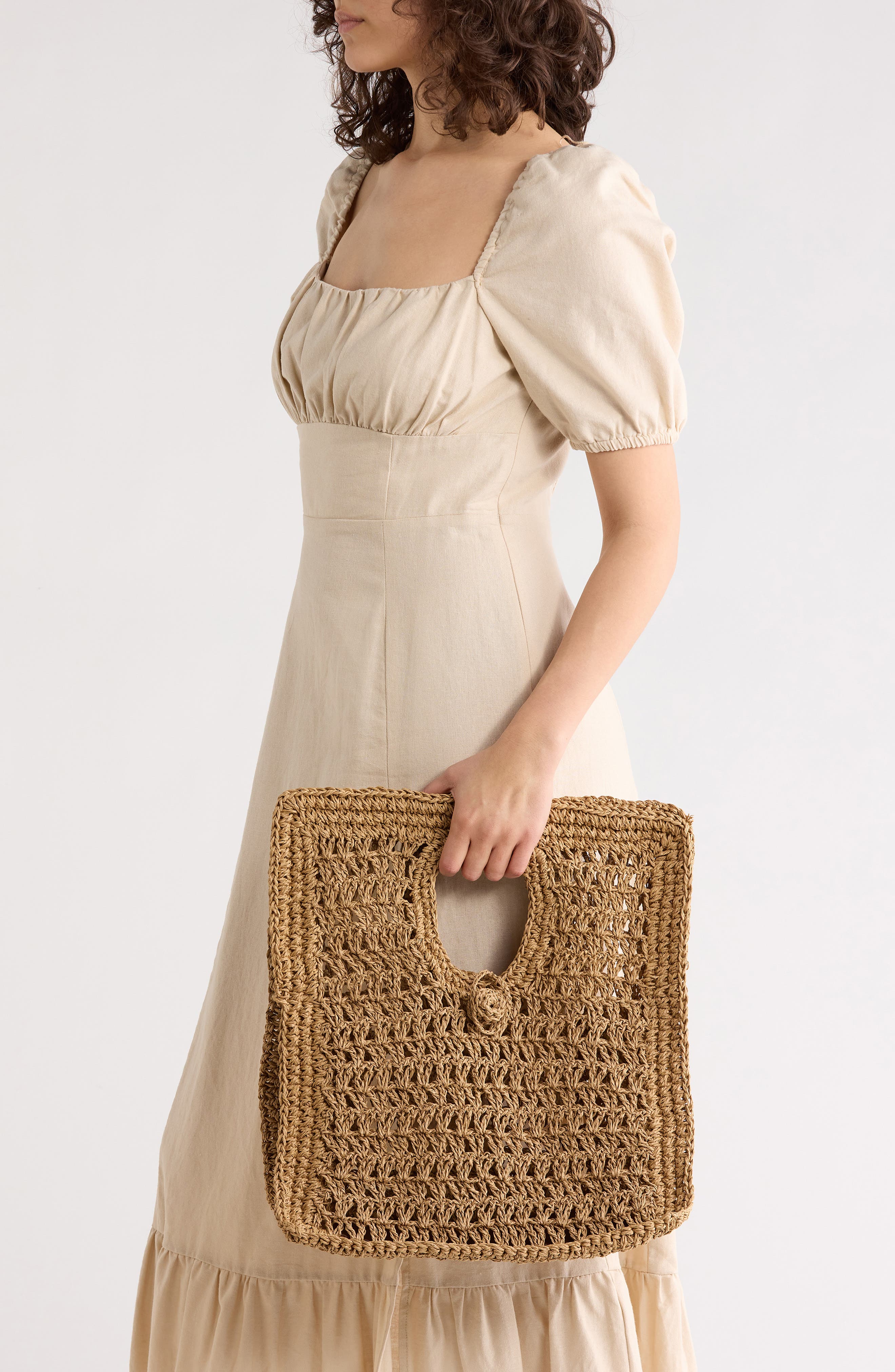 Collection XIIX Cutout Handle Square Handbag, Alternate, color, Dark Natural