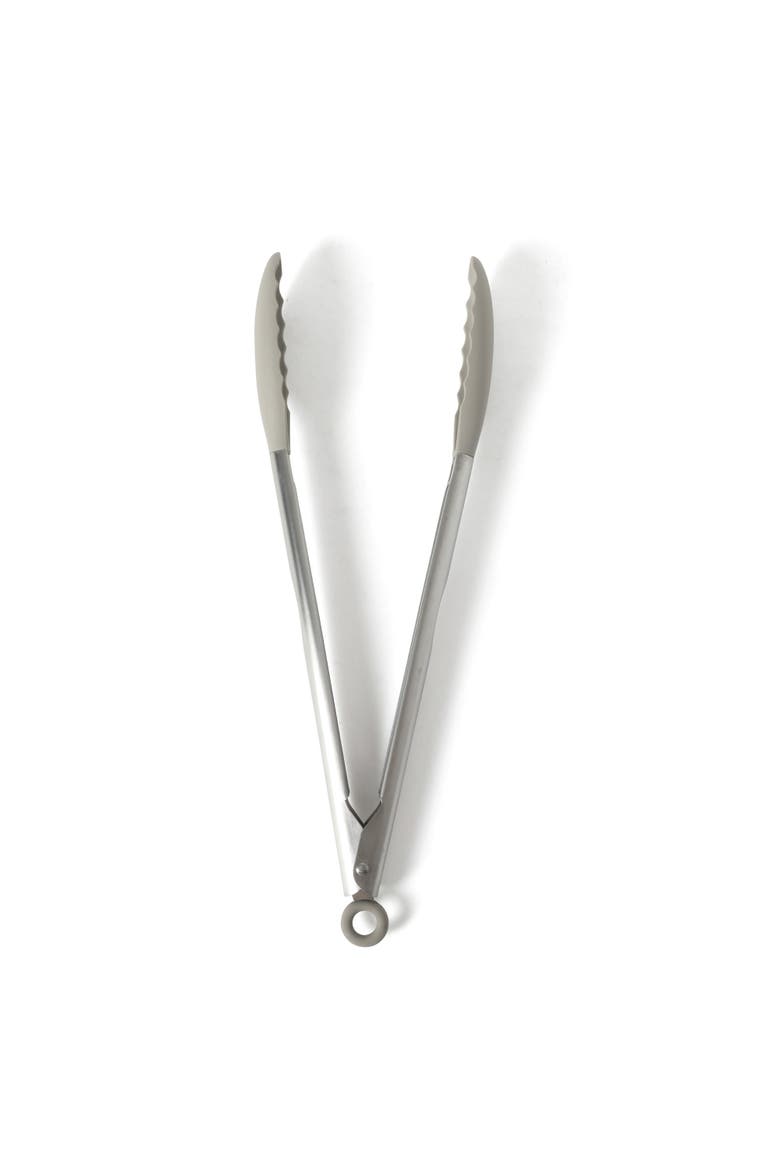Edge Stainless Steel and Silicone Kitchen Utensil Set with Crock, Alternate, color, Taupe