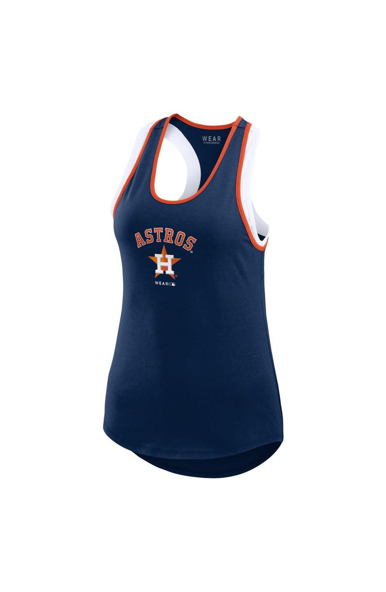 WEAR by Erin Andrews Women's WEAR by Erin Andrews Navy Houston Astros Colorblock Racerback Tank Top, Alternate, color, Navy