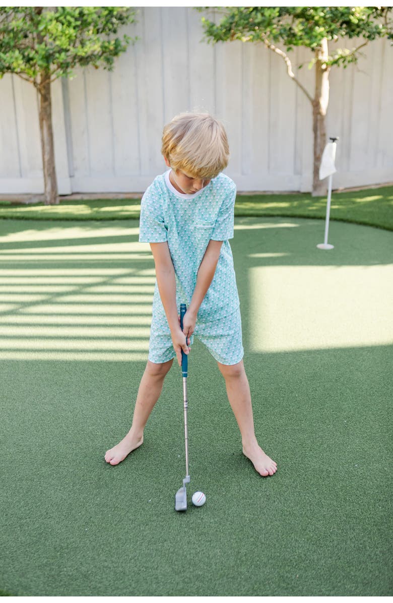 Lila and Hayes Charles Boys
 Short Set, Alternate, color, Golf Putting Green