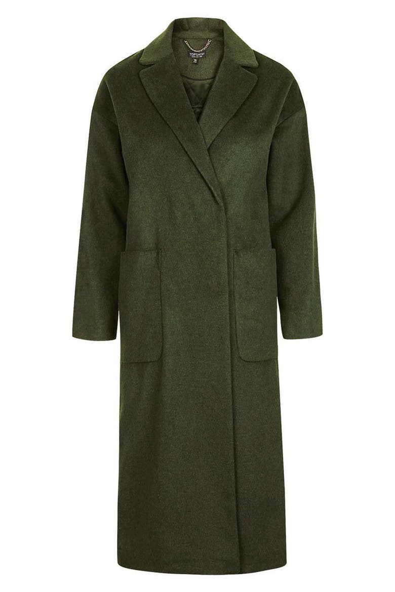 Longline Slouch Coat, Alternate, color, OLIVE