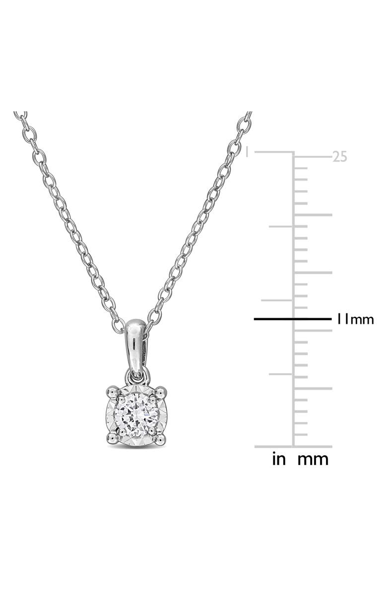 Created Forever Sterling Silver Lab Grown Diamond Solitaire Pendant Necklace, Alternate, color, Silver