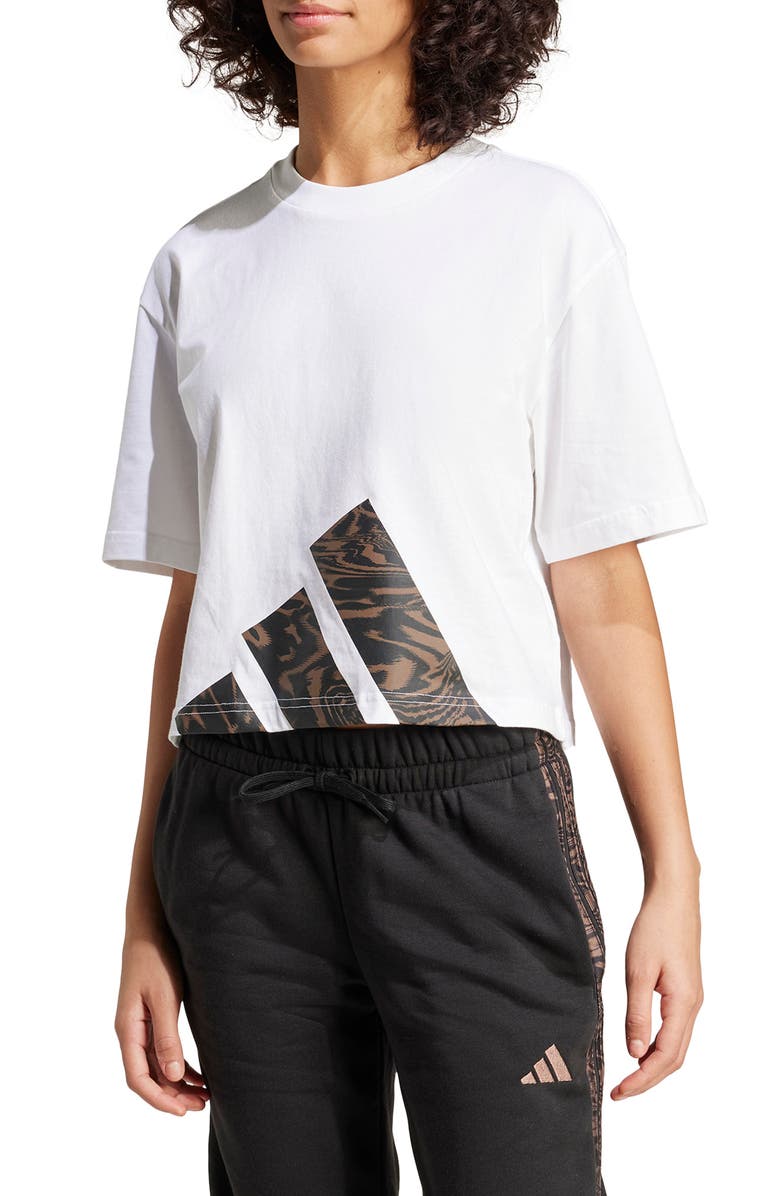 adidas 3-Bar Cotton Logo T-Shirt, Main, color, 