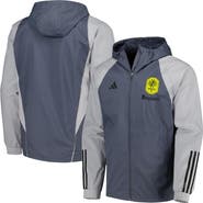 adidas Men's adidas Charcoal Nashville SC All-Weather Raglan Hoodie Full-Zip Jacket