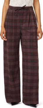 Scotch & Soda Plaid Pleated Wide Leg Pants