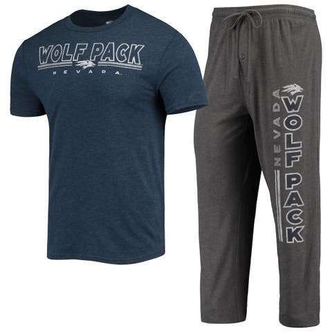 Men's Concepts Sport Heathered Charcoal/Navy Nevada Wolf Pack Meter T-Shirt & Pants Sleep Set