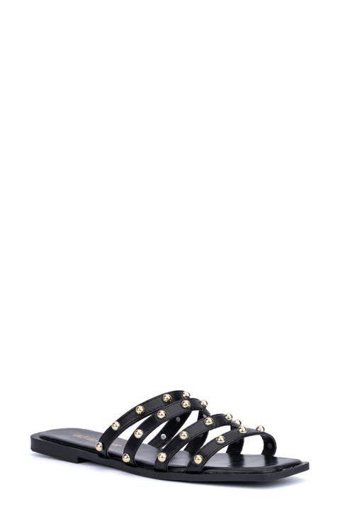 Heidi Cabochon Stud Slide Sandal (Women)
