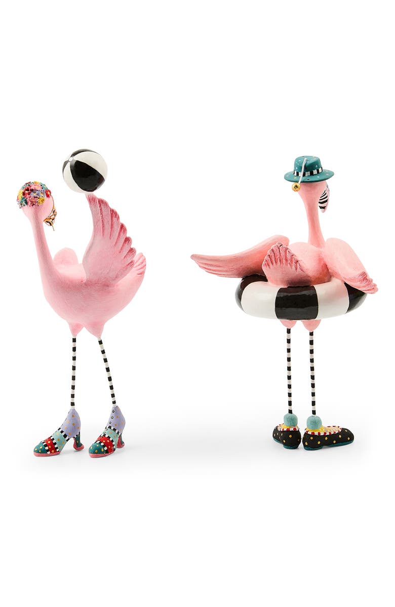 MACKENZIE CHILDS Patience Brewster Sheila & Sheldon Flamingo Figurines, Alternate, color, Pink
