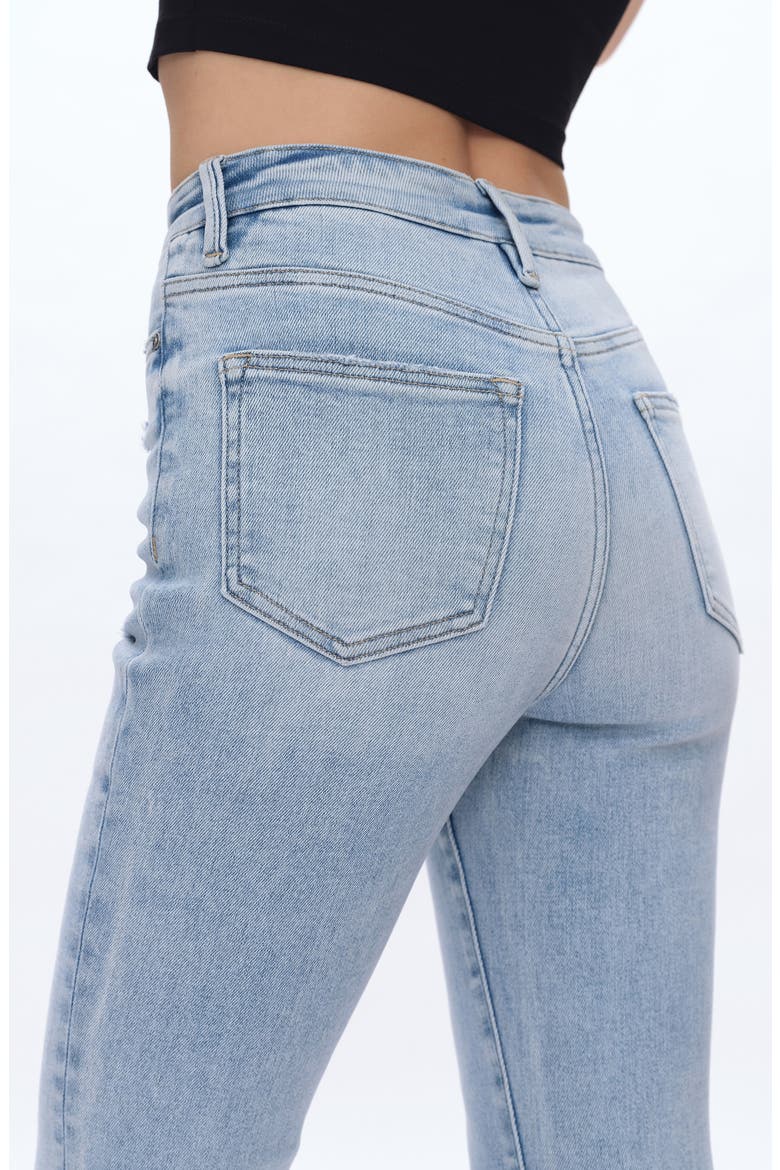 High Waist Raw Hem Ripped Straight Leg Jeans, Alternate, color, CAMBRIDGE