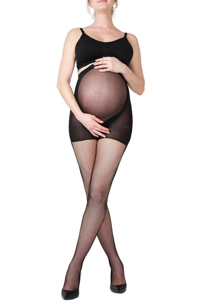 MeMoi Fishnet Maternity Tights, Alternate, color,