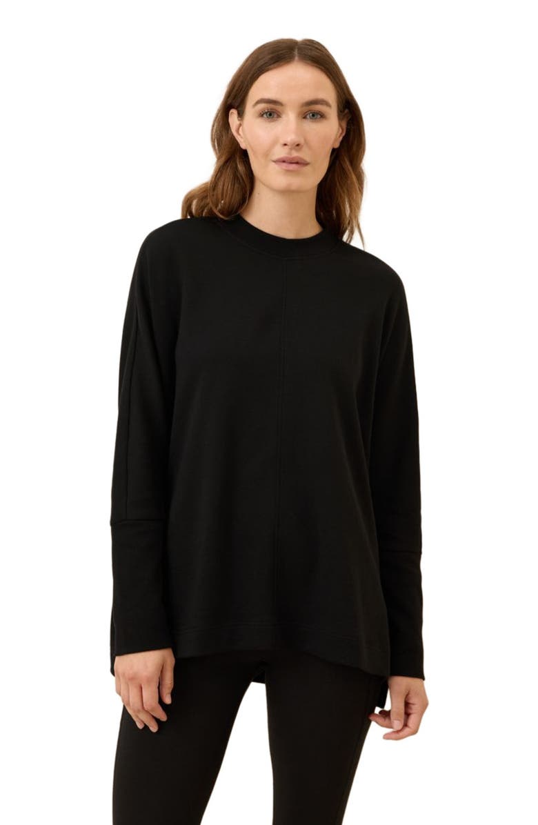 Pact Organic Cotton Airplane Long Sleeve Poncho, Alternate, color, Black