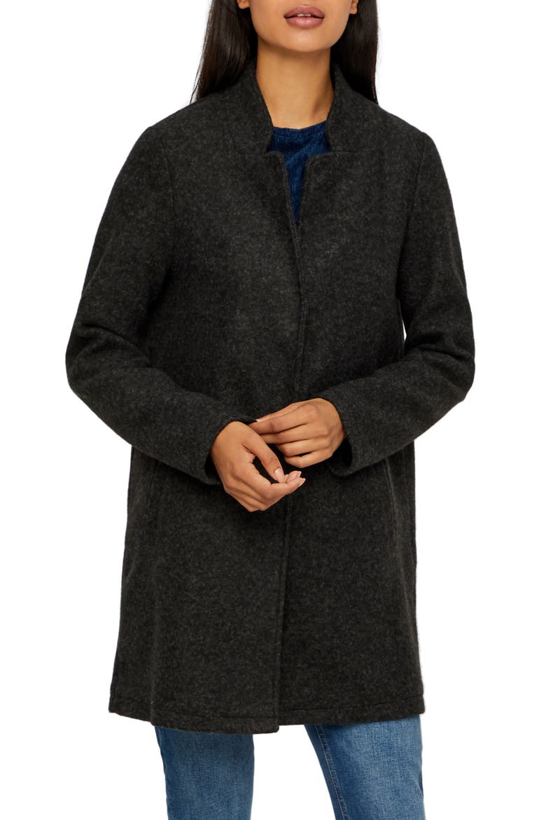 Katherine Brushed Jacket, Main, color, DARK GREY MELANGE
