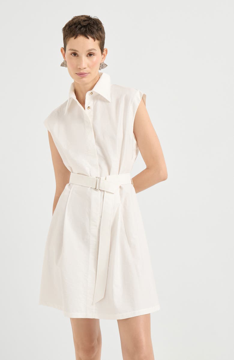 Brunello Cucinelli Mini Chemisier dress with monili, Alternate, color, Panama