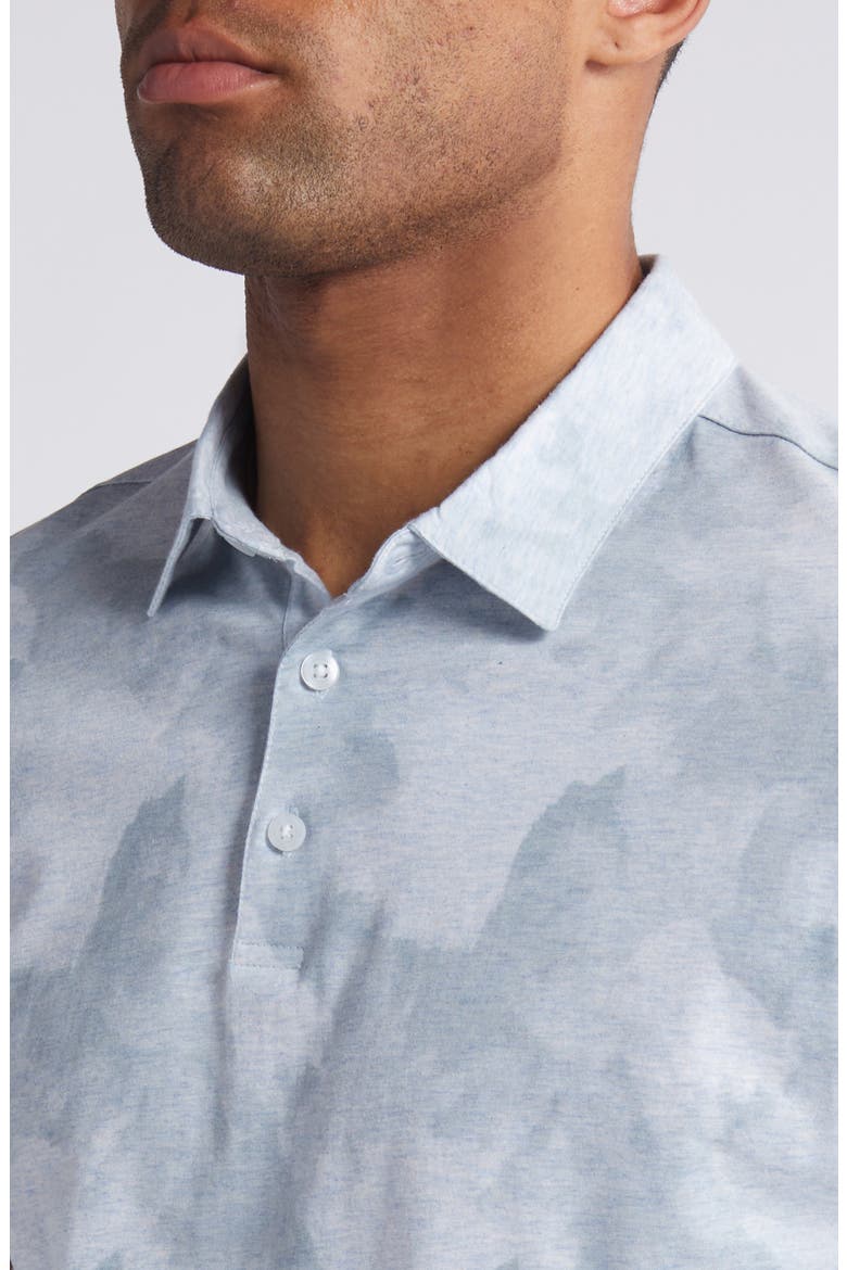 Laing Slim Fit Cloud Print Polo, Alternate, color, SOFT TEAL