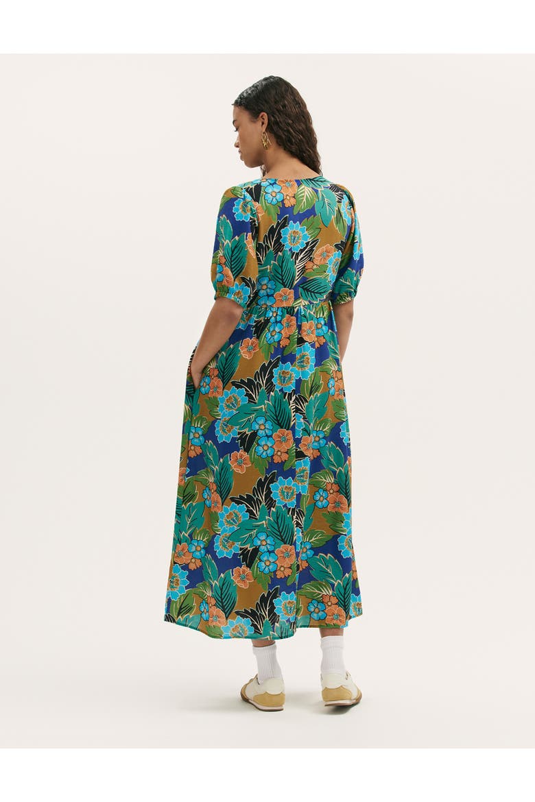 Logan Floral Midi Dress, Alternate, color, Green Floral