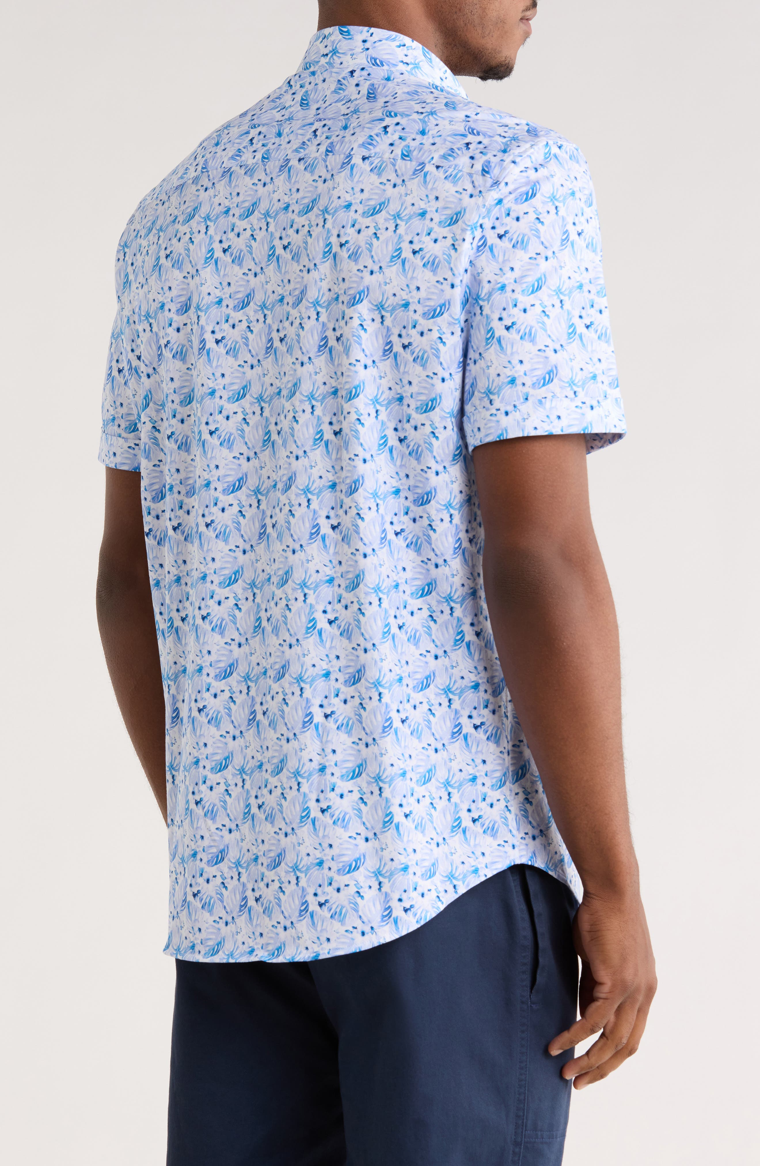 Short Sleeve Woven Button-Up Shirt - image 2