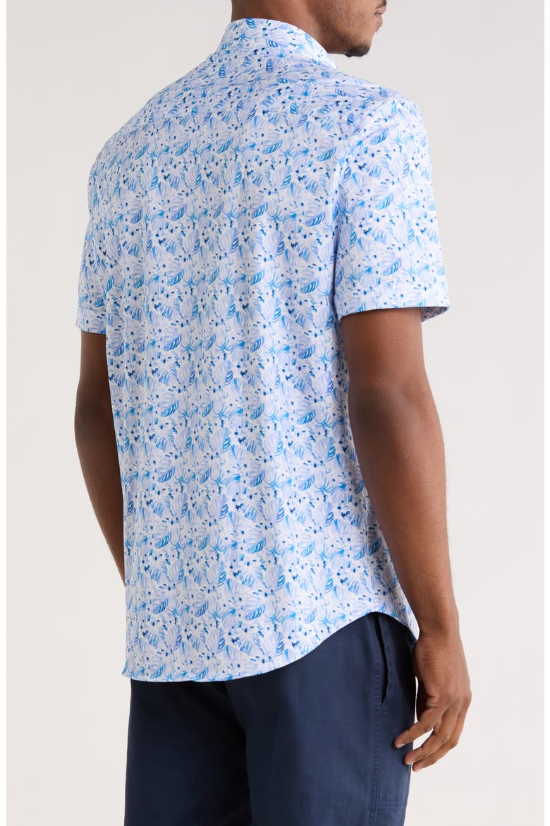 Short Sleeve Woven Button-Up Shirt, Alternate, color, LILAC