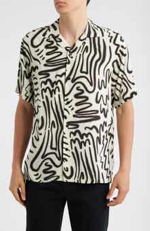 OAS Abstract Print Viscose Camp Shirt