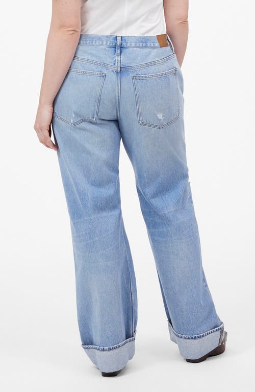 Madewell Low Slung Ripped Baggy Jeans In Hallstead Wash
