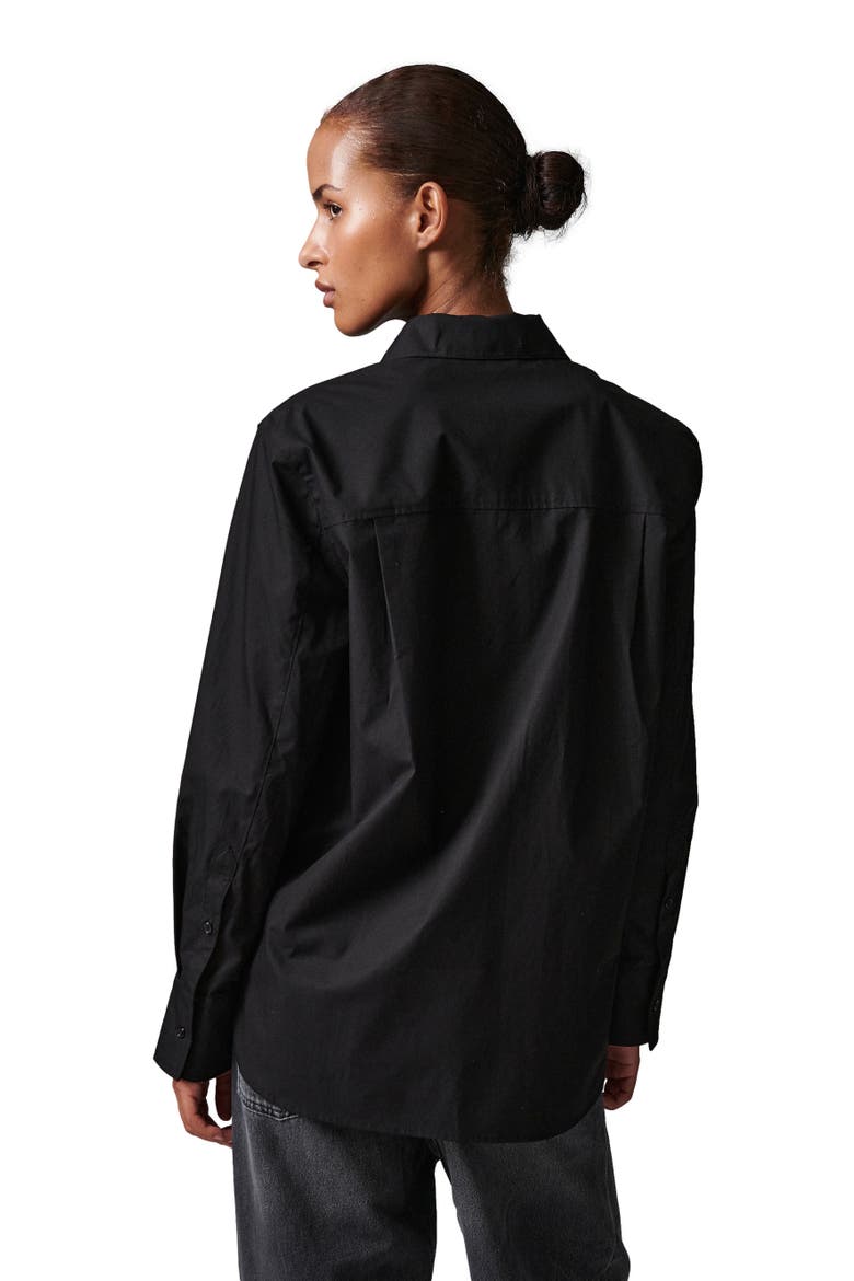 Jojo Crisp Button-Up Shirt, Alternate, color, Black