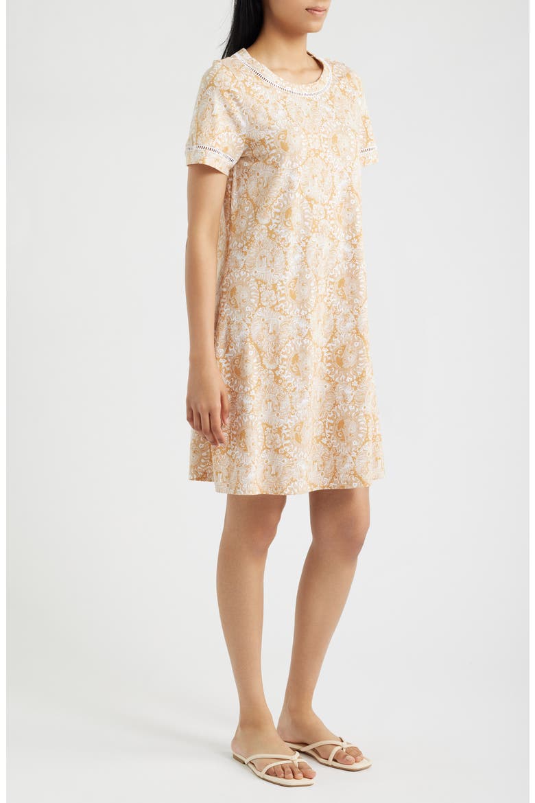 Cody Cotton Jersey Short Sleeve Dress, Alternate, color, ICED LATTE LIL JIMS STUFF