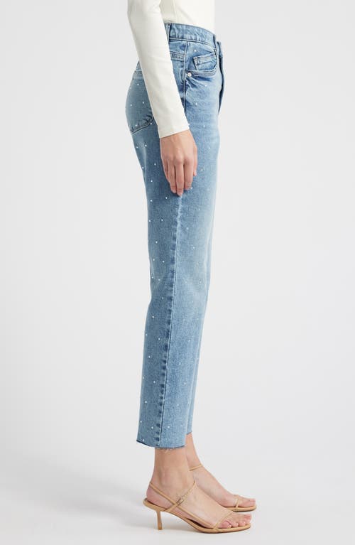 Wit & Wisdom Bennett 'ab'solution Skyrise Rhinestone Raw Hem High Waist Ankle Barely Bootcut Jeans