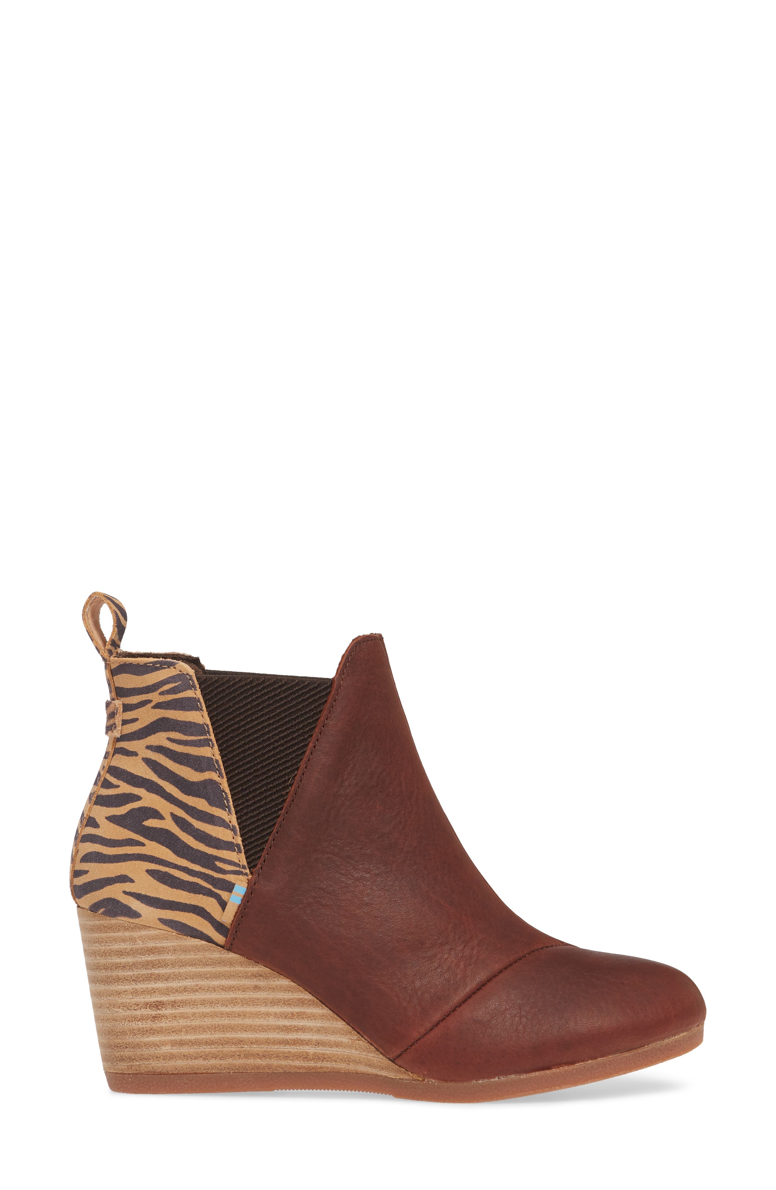 Kelsey Wedge Bootie, Alternate, color, BROWN/ LEOPARD SUEDE