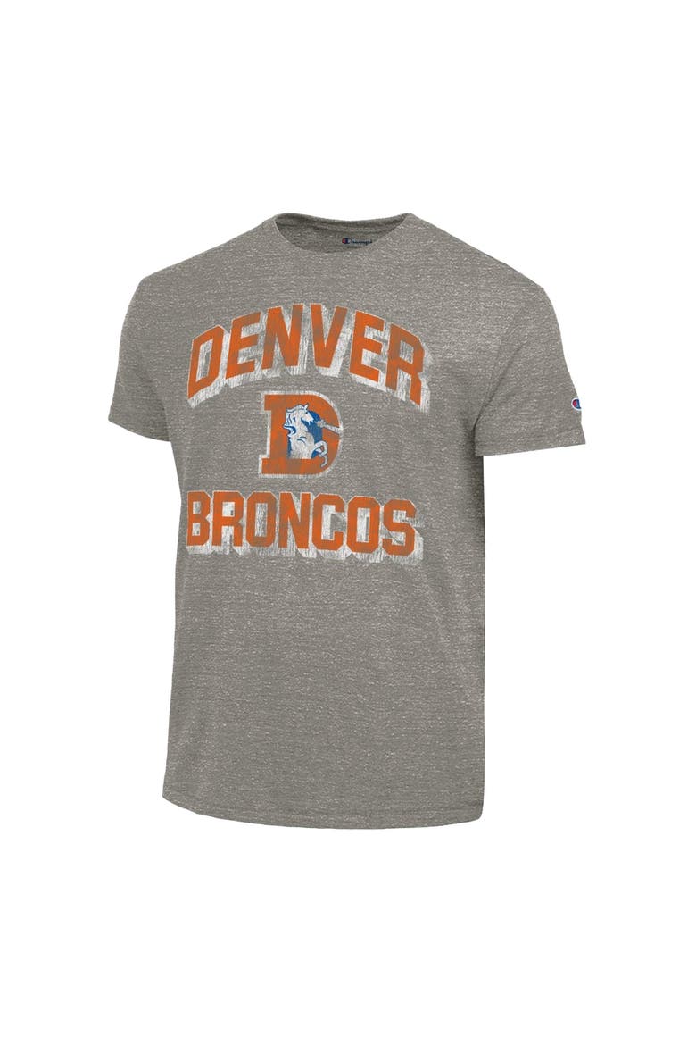 Men's Champion  Charcoal Denver Broncos Ultimate Tri-Blend T-Shirt, Alternate, color, Charcoal