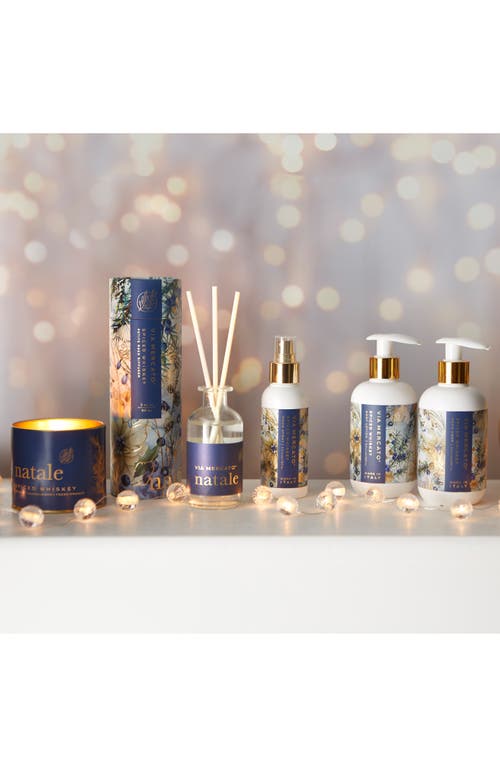 Via Mercato Natale Spiced Whiskey Candle In Blue