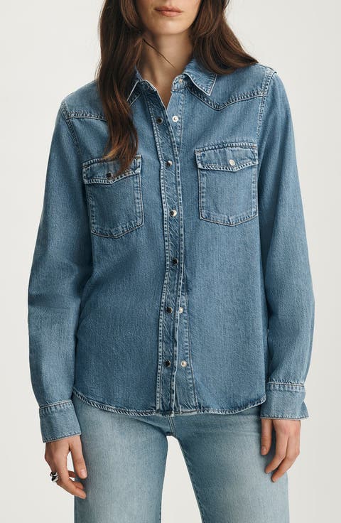 Angela Denim Western Shirt