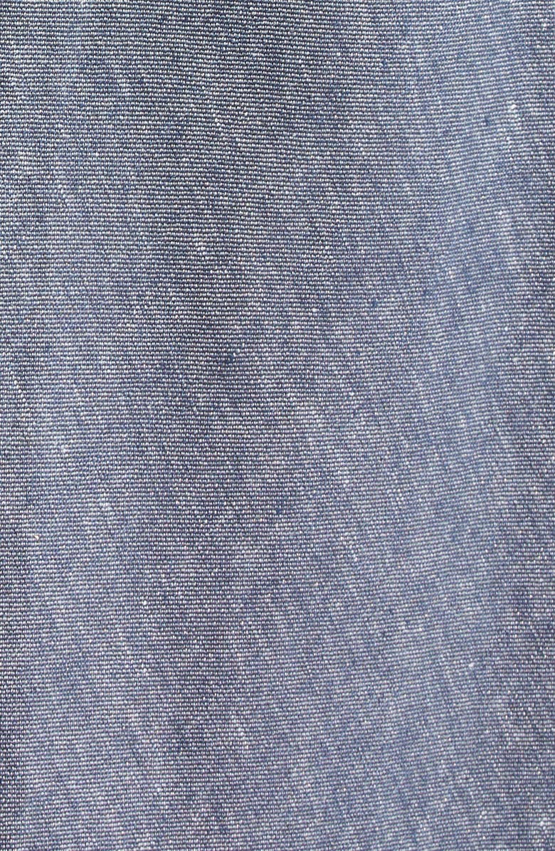 Eleventy Bias Cut Linen Blend Chambray Dress, Alternate, color, 11 Blue