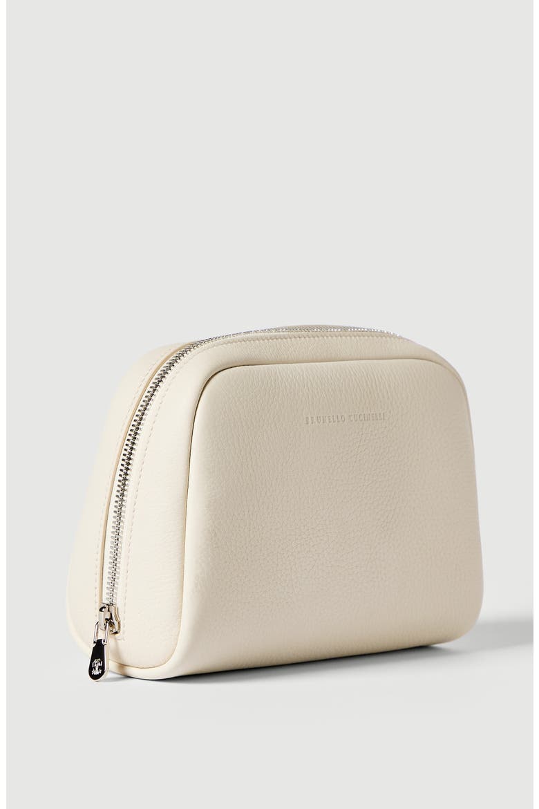 Fine grain calfskin slim beauty case, Alternate, color, Chalk