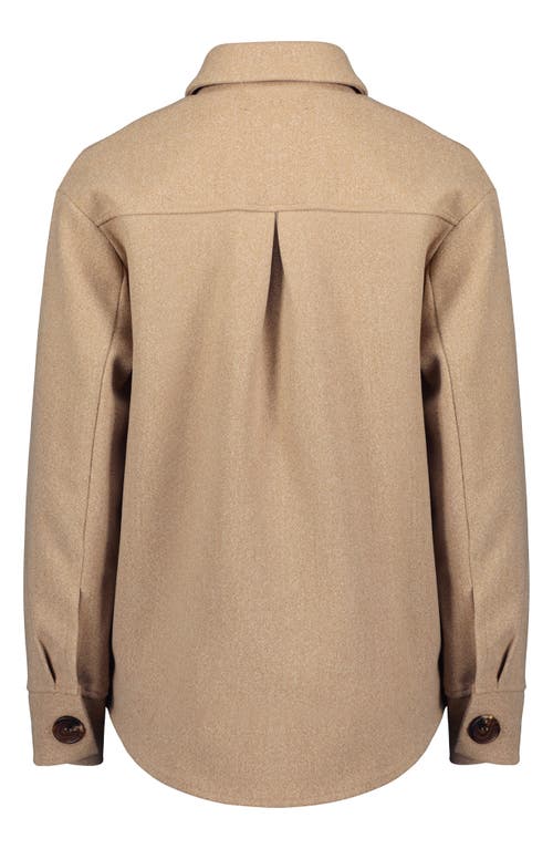 Ookie & Lala Faux Wool Shacket In Heather Mocha