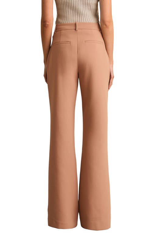 Reiss Womens Abbey Flared-leg High-rise Stretch-woven Trousers Tan In Pink