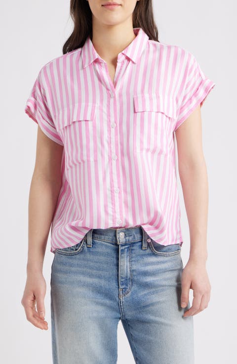 Kaiana Stripe Short Sleeve Button-Up Shirt