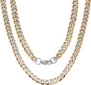STEELTIME Men's Two-Toned Stainless Steel Curb Chain Necklace